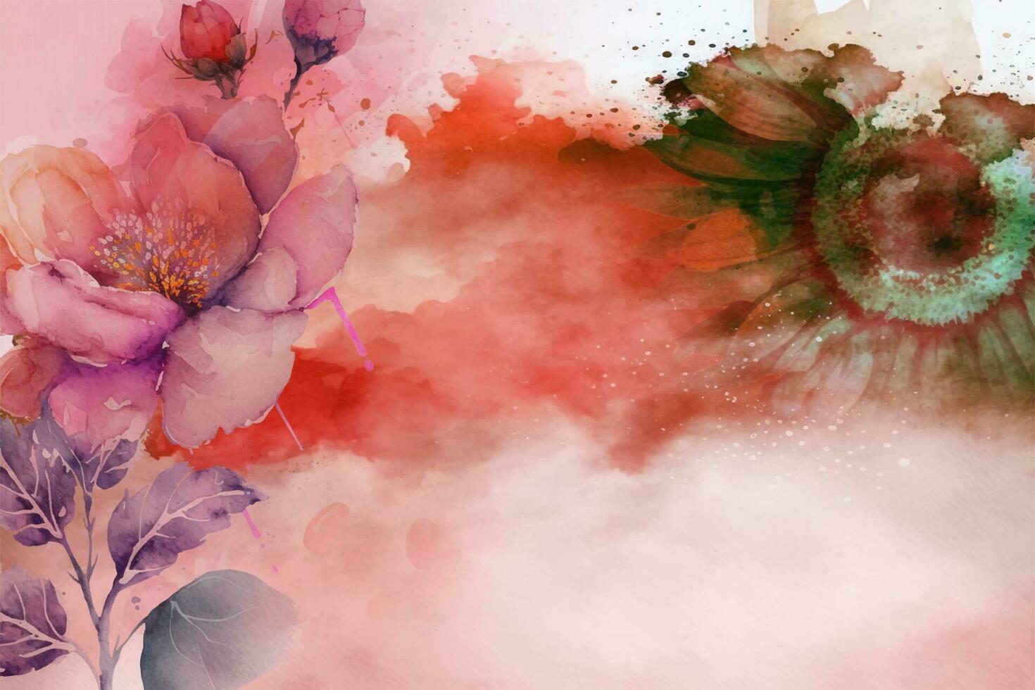 bakgrund blomma vattenfärg teckning bakgrund för konst blomma och botanisk löv vektor