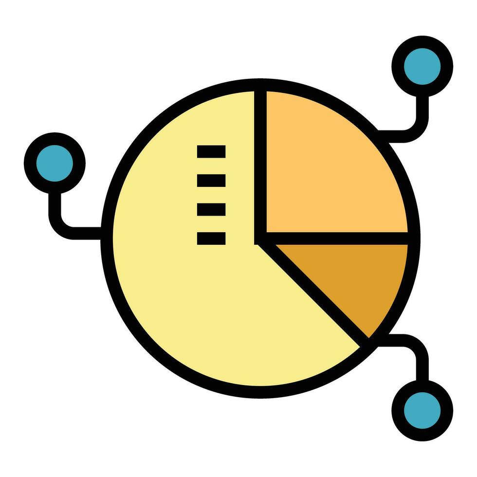 Strategie Kuchen Diagramm Symbol Vektor eben