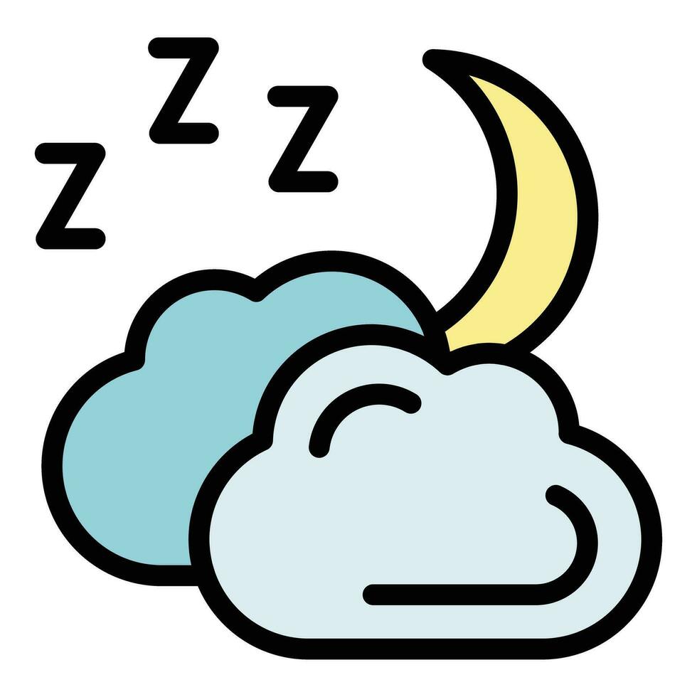 Schlaf Nacht Symbol Vektor eben