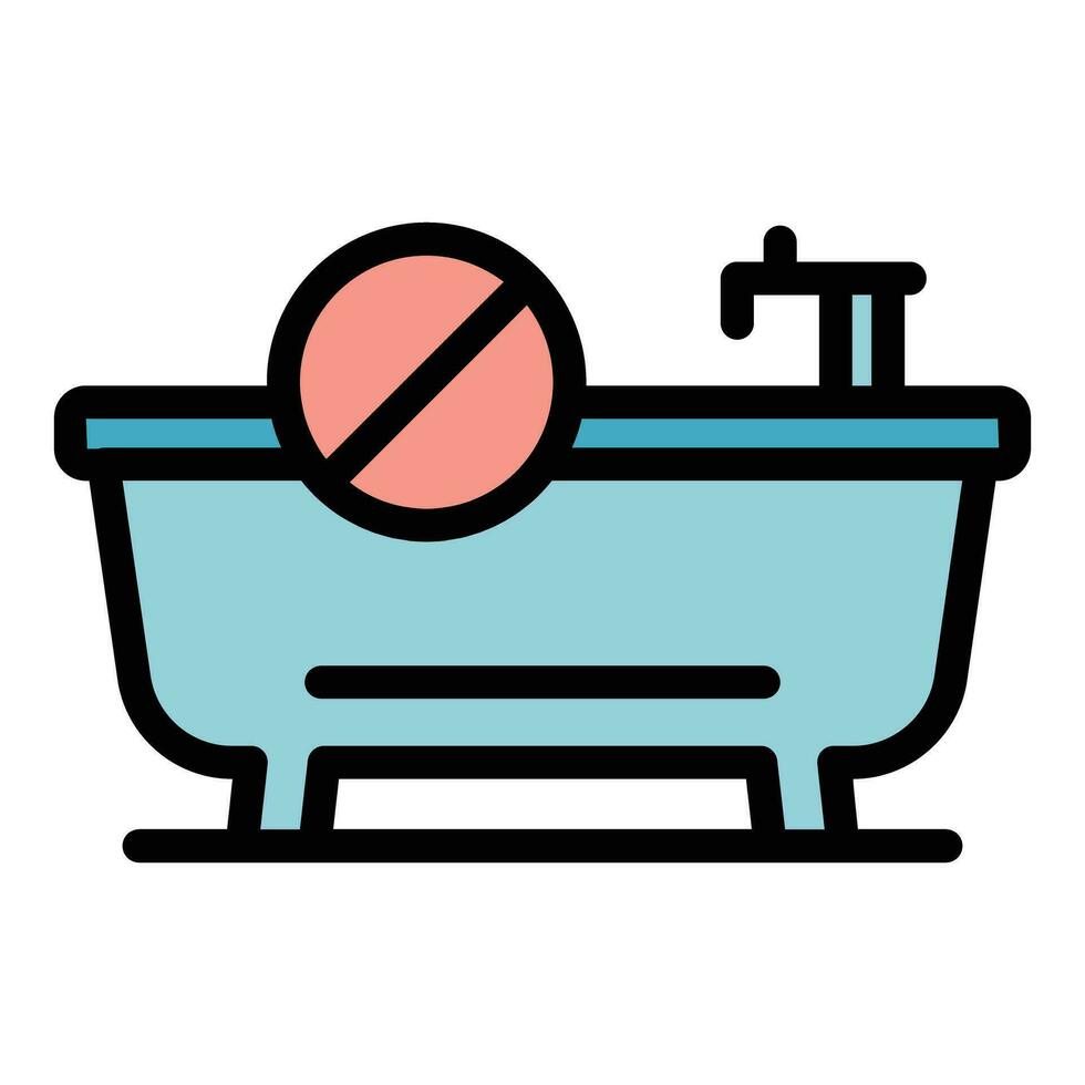 spara vatten badkar ikon vektor platt