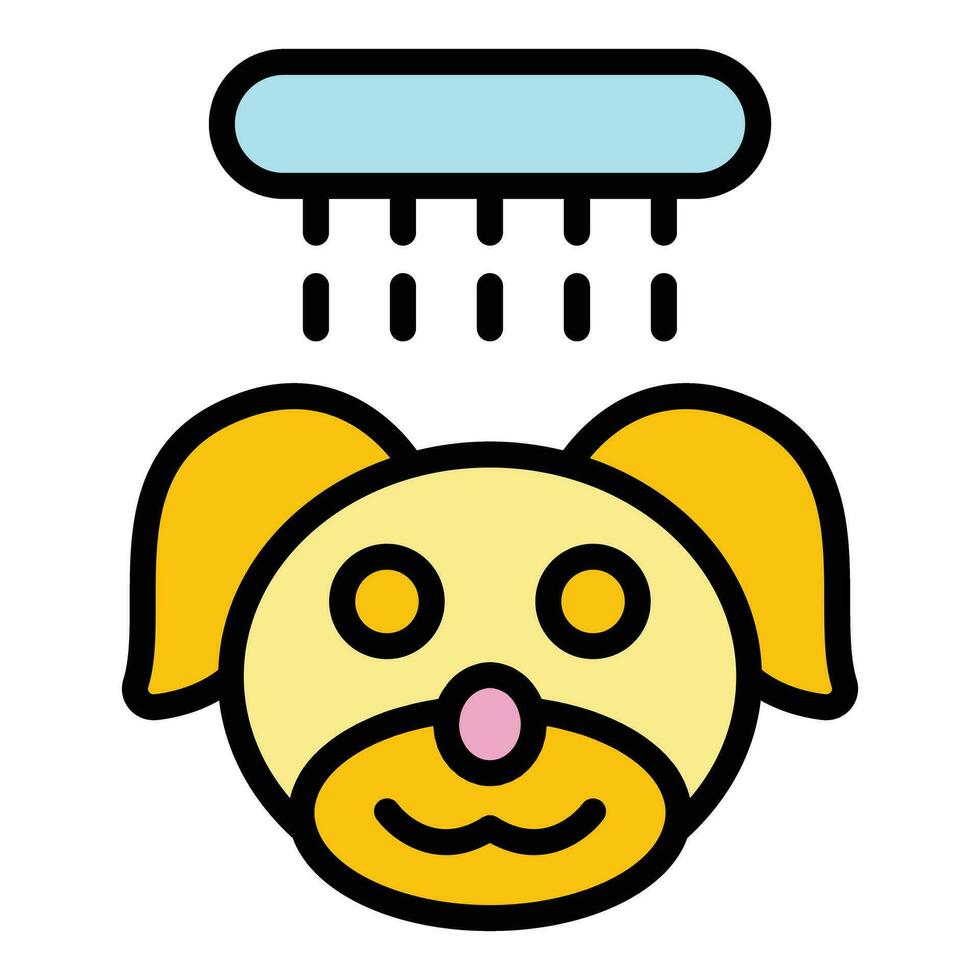 Hund Dusche Symbol Vektor eben