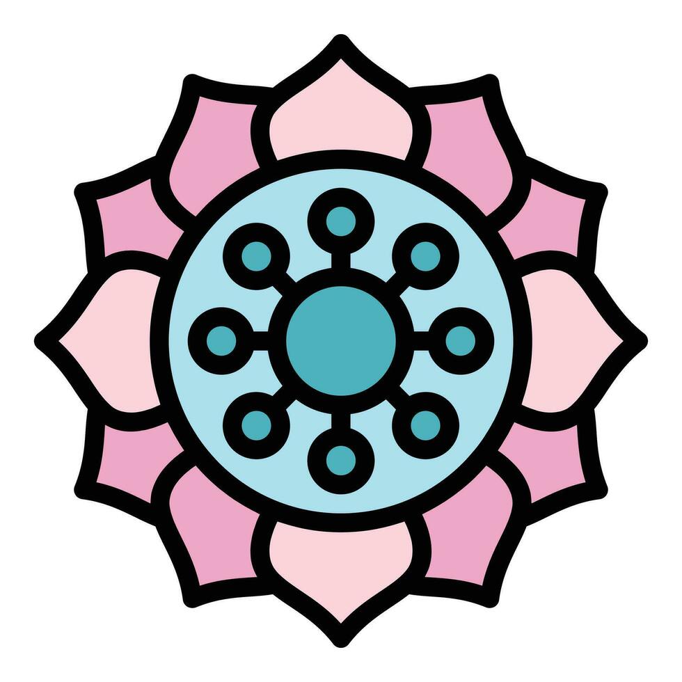 Meditation Blume Symbol Vektor eben