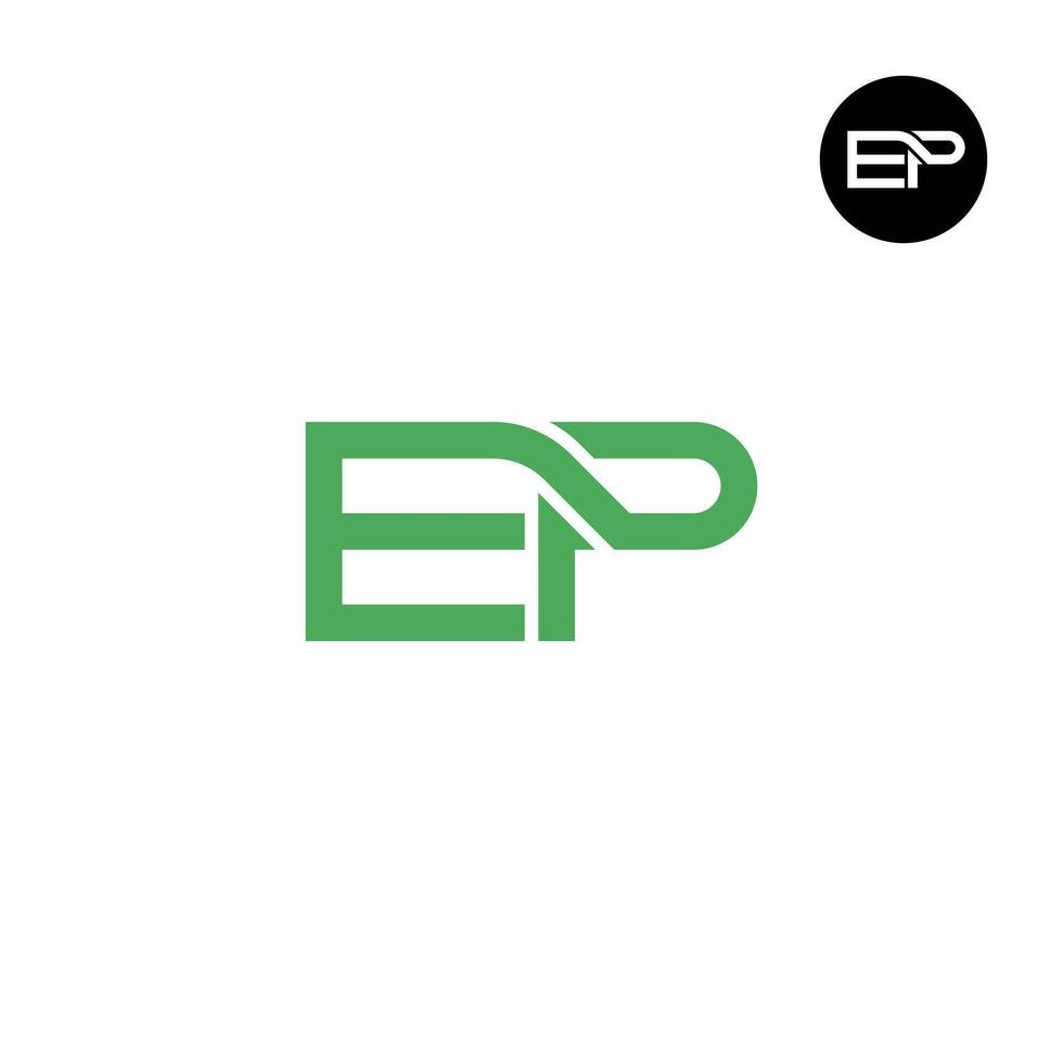 brev ep monogram logotyp design vektor