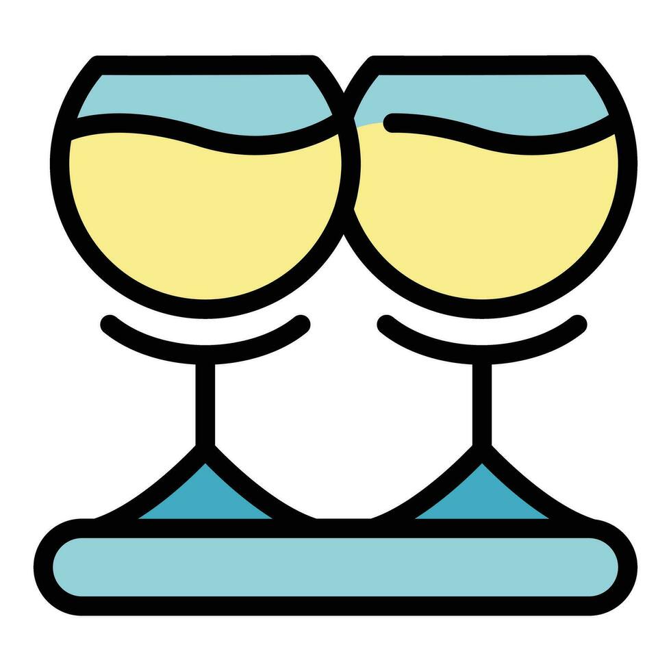 ny vin glas ikon vektor platt