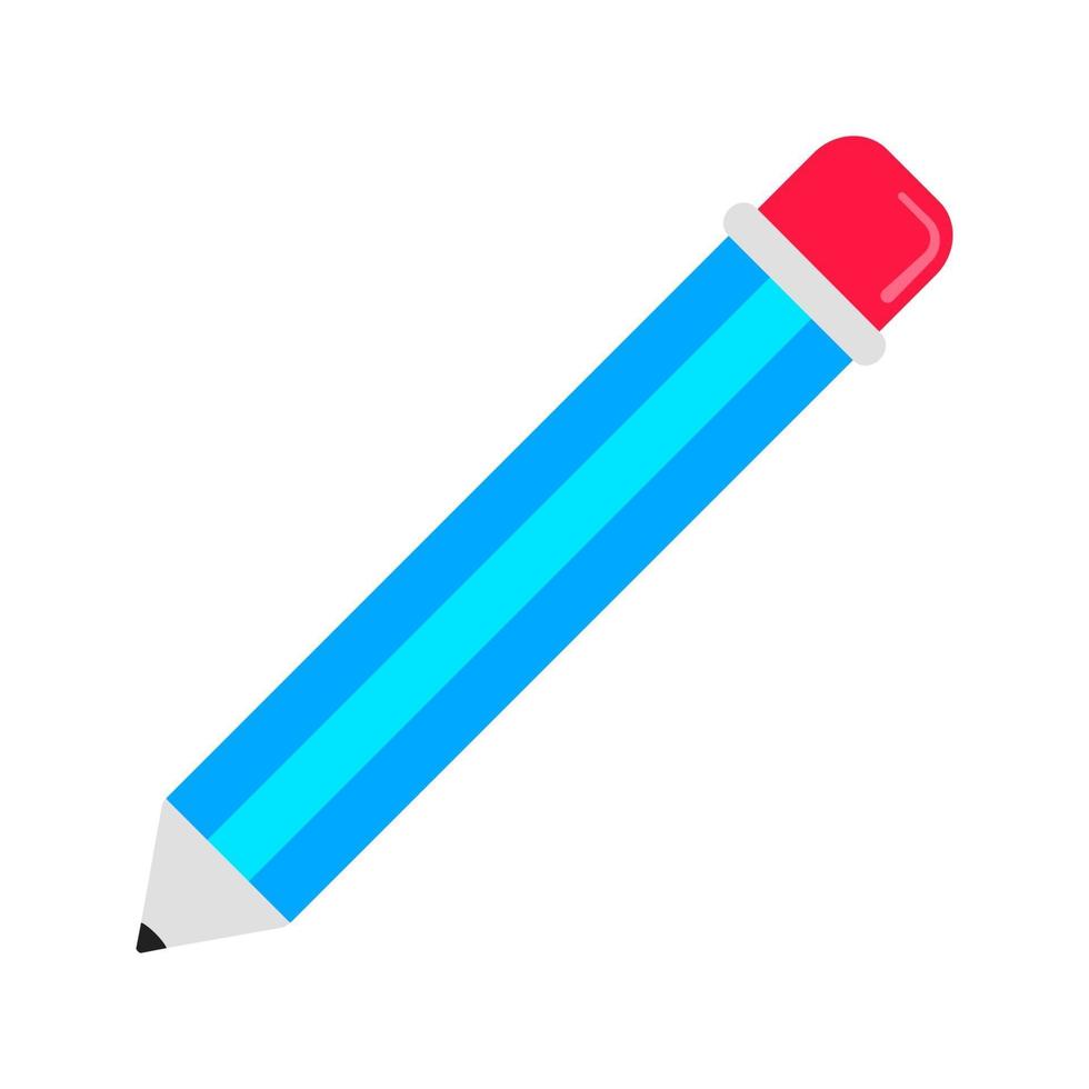 ein Bleistift-flaches Design-Vektor-Illustration isoliert auf weißem Hintergrund-Symbol-Zeichen. vektor