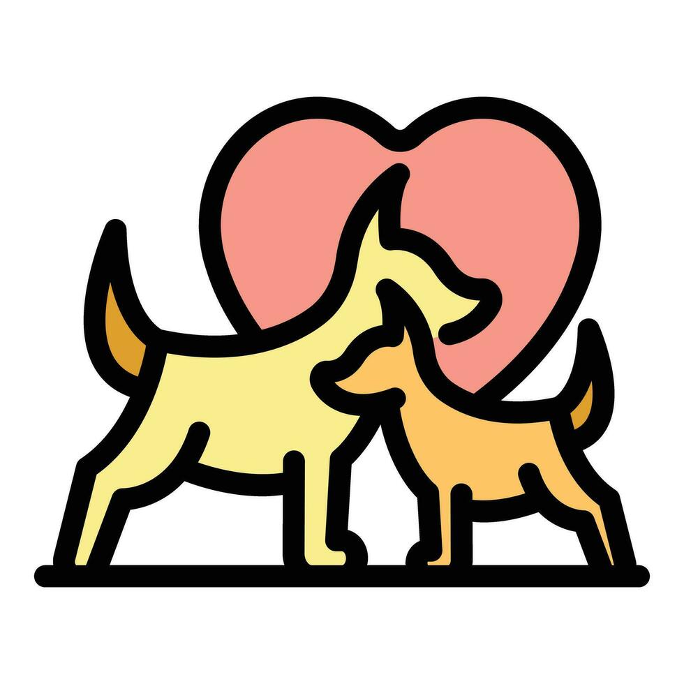 Hunde Liebe Symbol Vektor eben