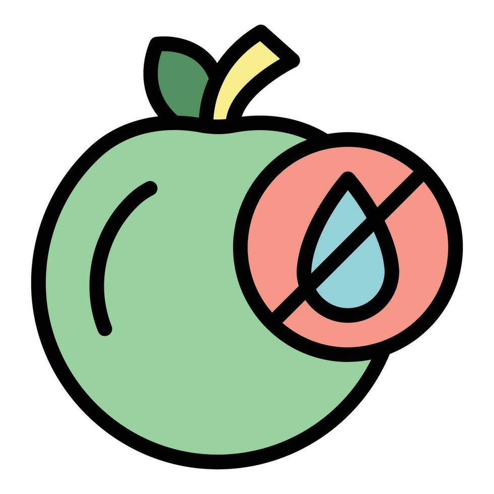 äpple vatten förorening ikon vektor platt