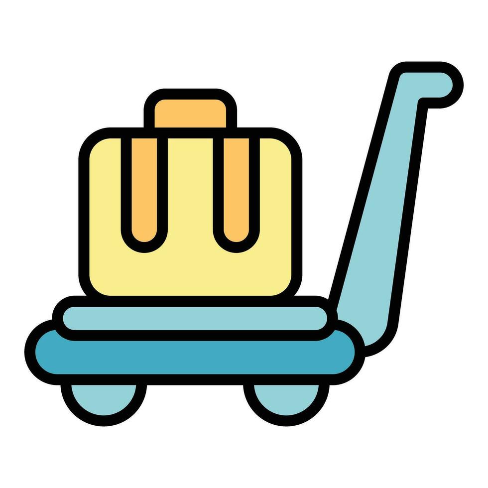Buchung Tasche Wagen Symbol Vektor eben