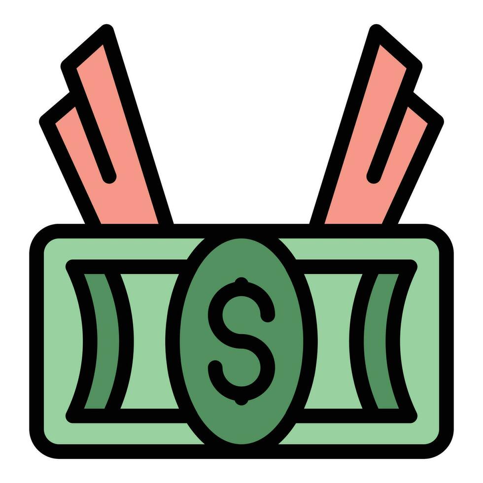 Geld Einkommen Symbol Vektor eben