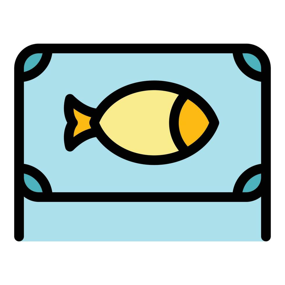 Eis Fisch Banner Symbol Vektor eben