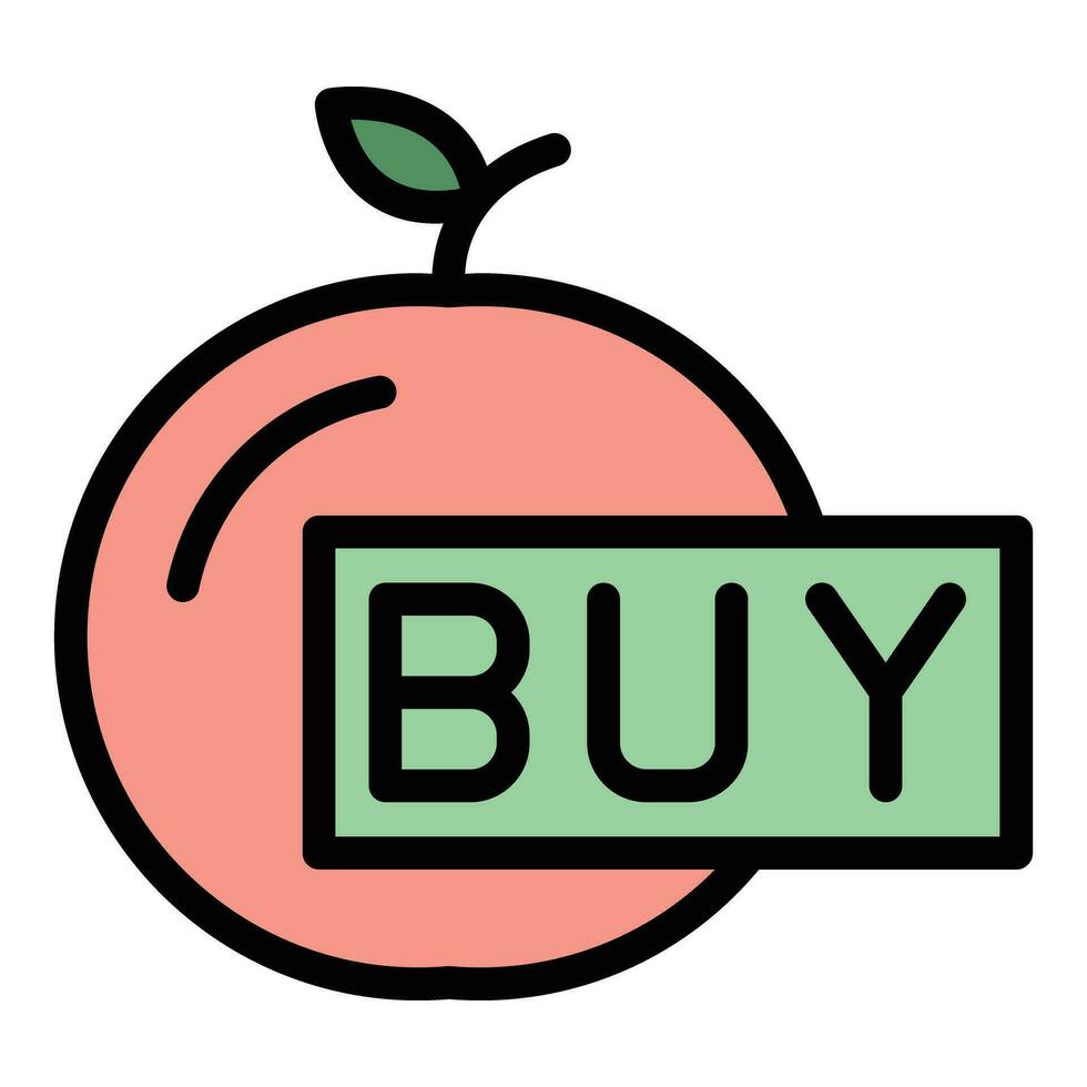 Kaufen Apfel online Symbol Vektor eben