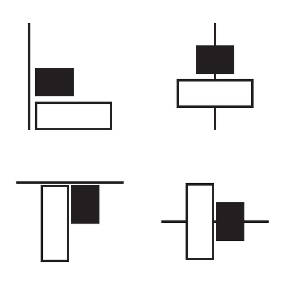 Ausrichtung Symbole Vektor