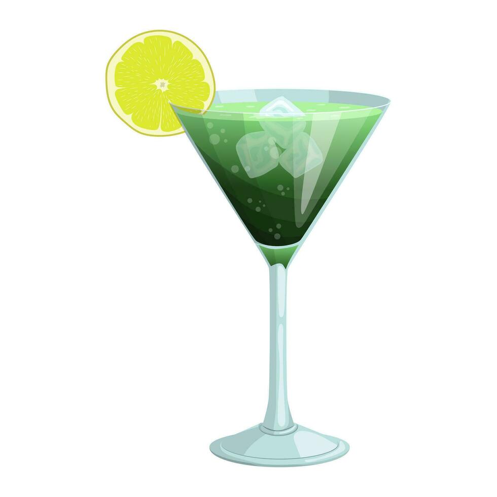 smaragd- bris cocktail. vektor illustration på en vit bakgrund.