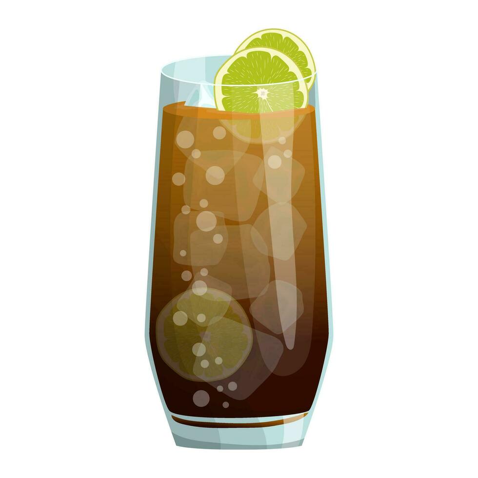 kuba libre cocktail. vektor illustration på en vit bakgrund.