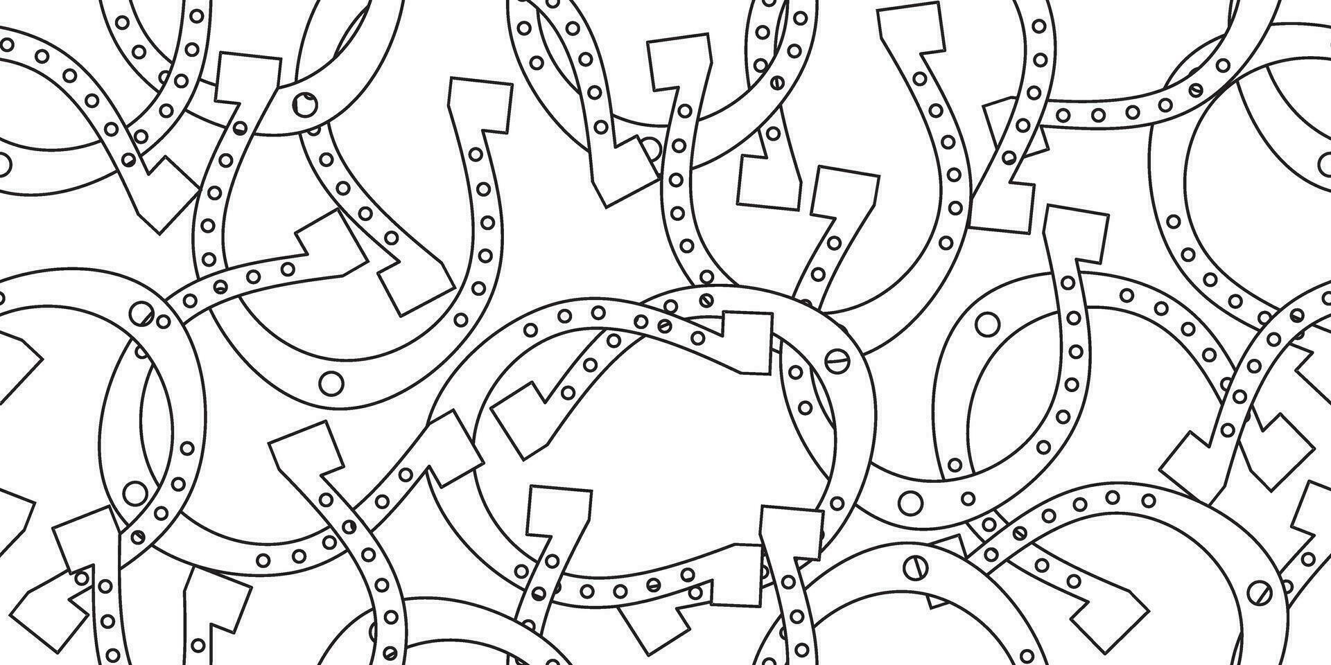 schwarze weiße hufeisen nahtloses muster vektor