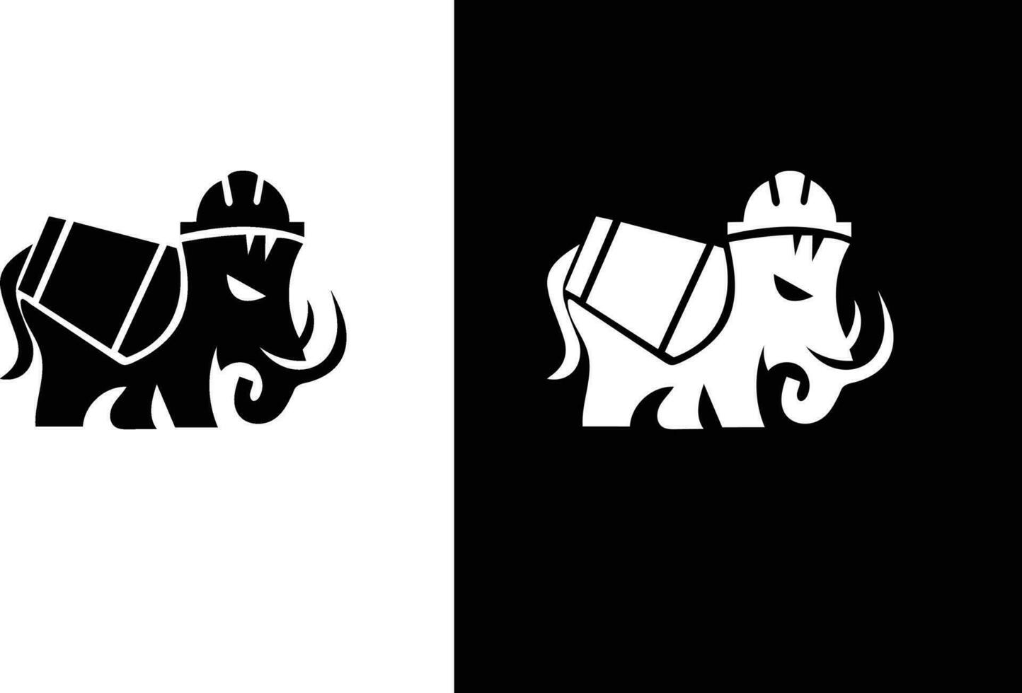 elefant ikon logotyp design illustration fri vektor