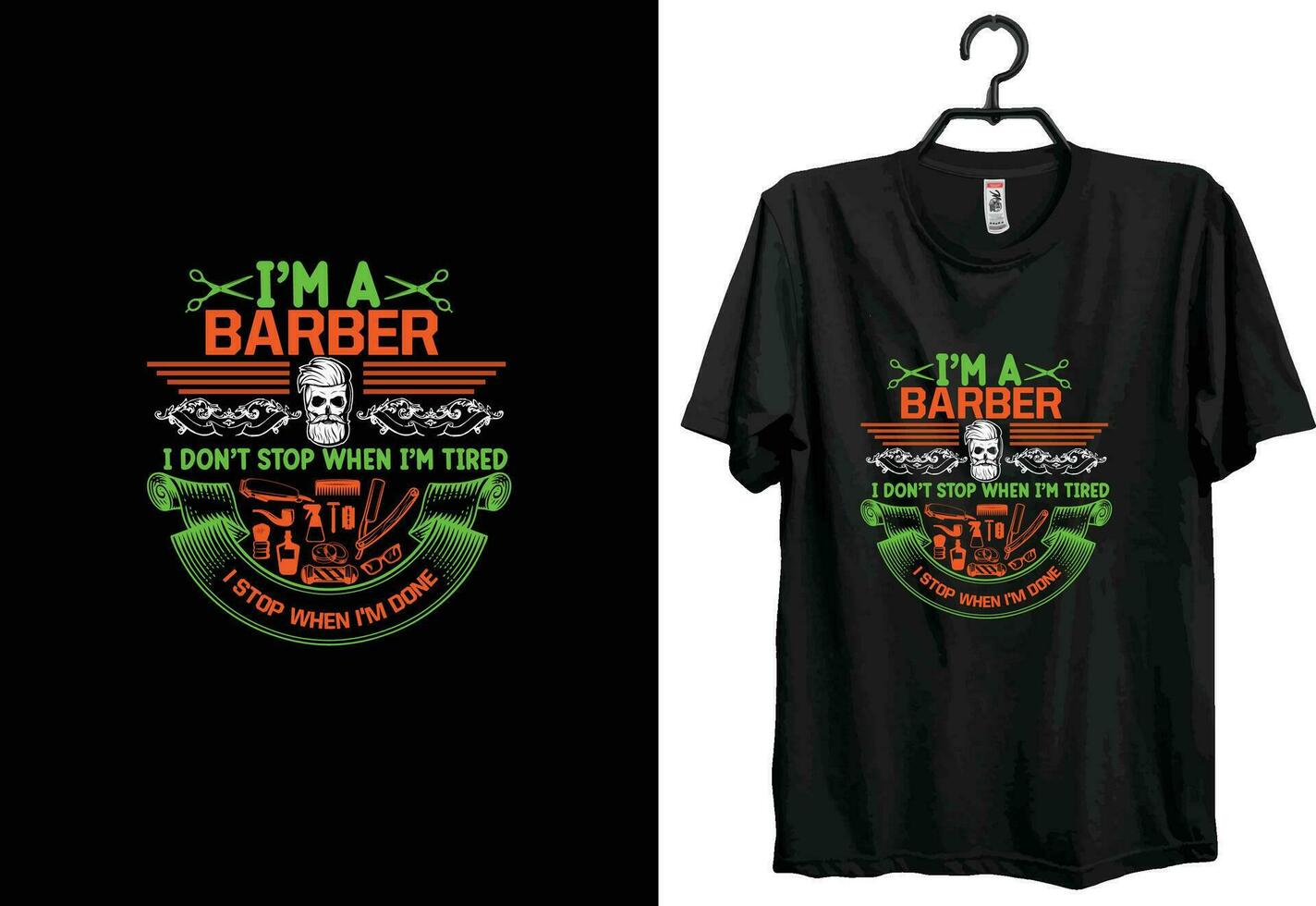 barberare t-shirt design. rolig gåva barberare t-shirt design. beställnings, typografi och vektor t-shirt design.