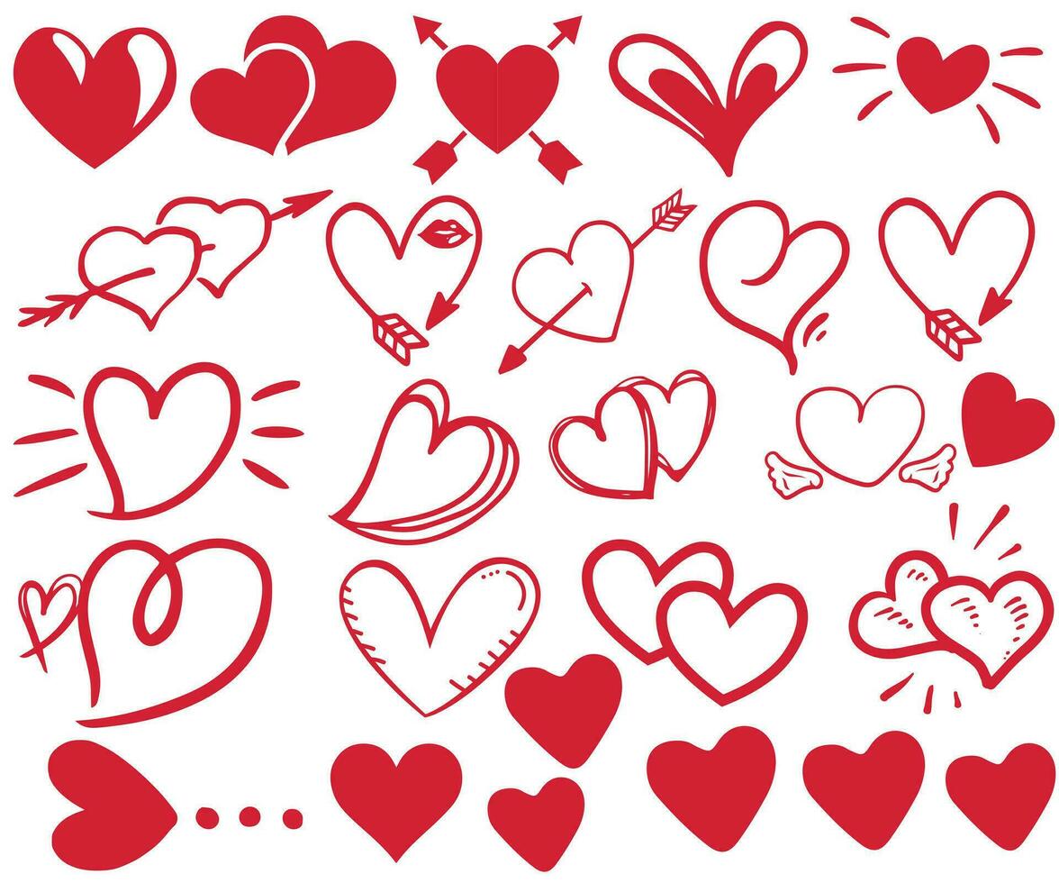 Herz Symbole, Herzen Symbol Vektor bündeln Sammlung, Liebe Symbol Vektor, Herz Vektor Symbol, Valentinstag Tag Zeichen, linear Symbol