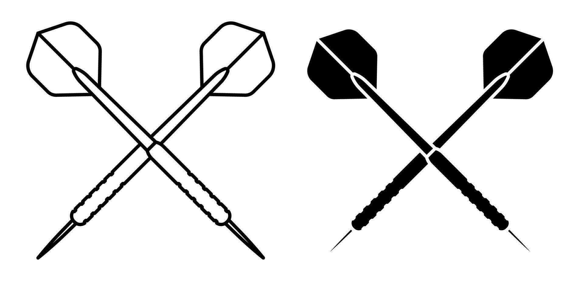 Pfeil Pfeil Symbol. Ausrüstung zum Sport Wettbewerbe von Darts. Vektor