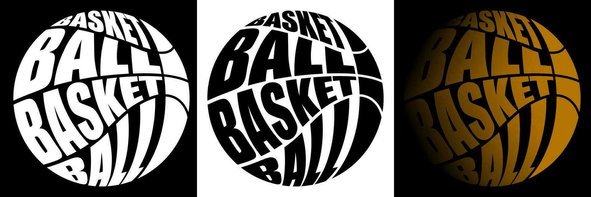 volumetrisch Briefe mit Name Basketball auf Hintergrund von Sport Ball. Element zum drucken und Design von Sport Wettbewerbe. isoliert Vektor