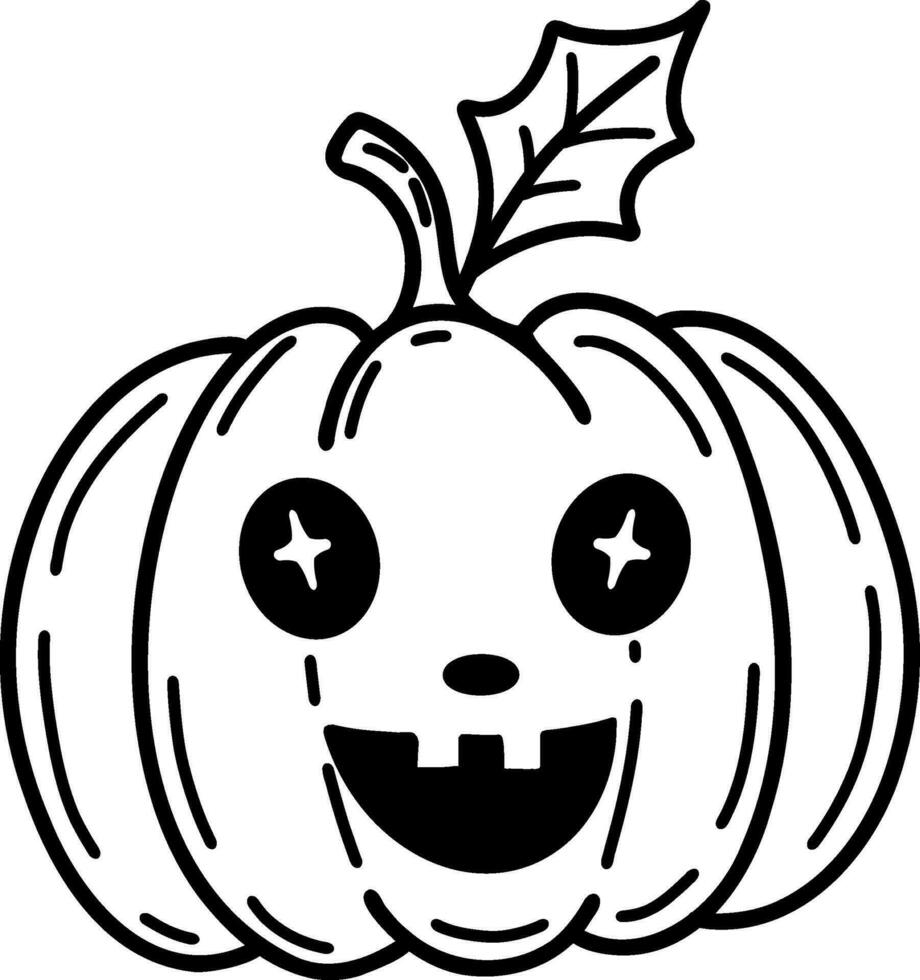 vektor illustration av en pumpa för halloween. en halloween maskot med en pumpa-headed huvud, handritad.a karaktär skiss. vektor illustration av en pumpa med en svart översikt.
