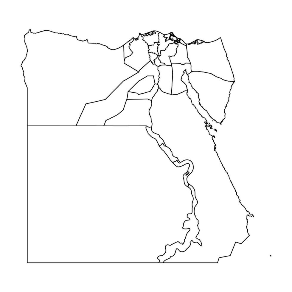 Karte von das administrative Abteilungen von Ägypten. Vektor Illustration.