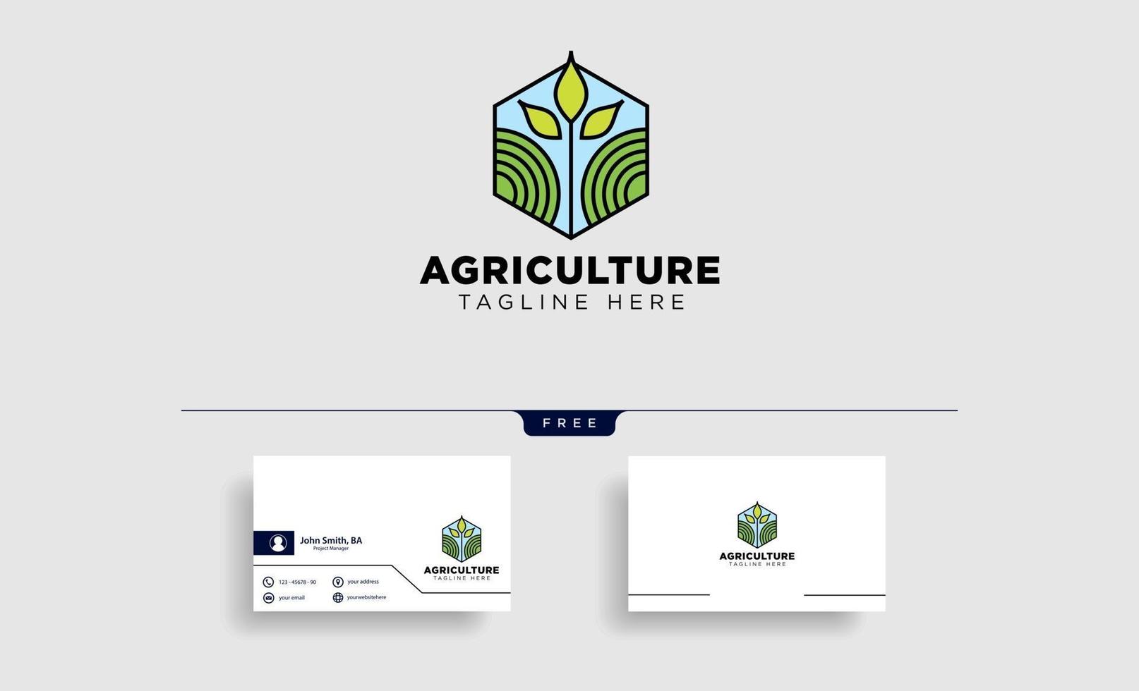 Landwirtschaft Öko Natur grüne Linie Kunst Logo Vorlage Symbol Element isoliert vektor