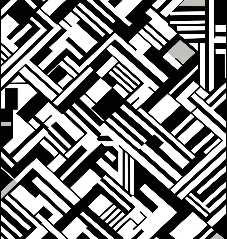 abstrakt Ränder mönster stock vektor grafisk design, i de stil av kubistisk geometrier, mörk vit och svart