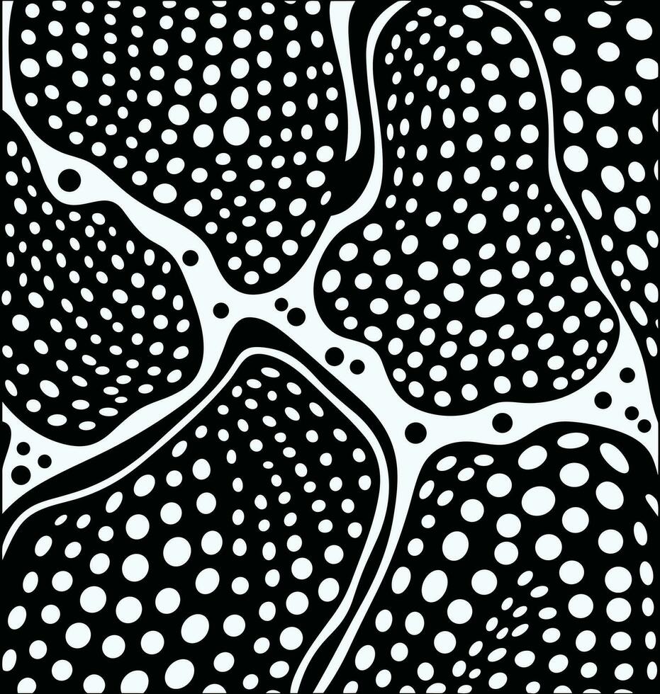 ein schwarz und Weiß zufällig abstrakt Muster, im das Stil von vom Synthetik inspiriert, gerundet, gepunktet vektor