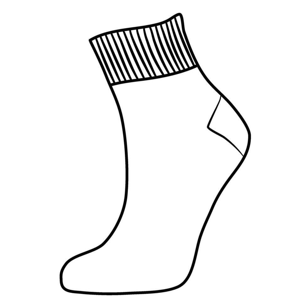 Fuß tragen Socken Linie Kunst Vektor Illustration