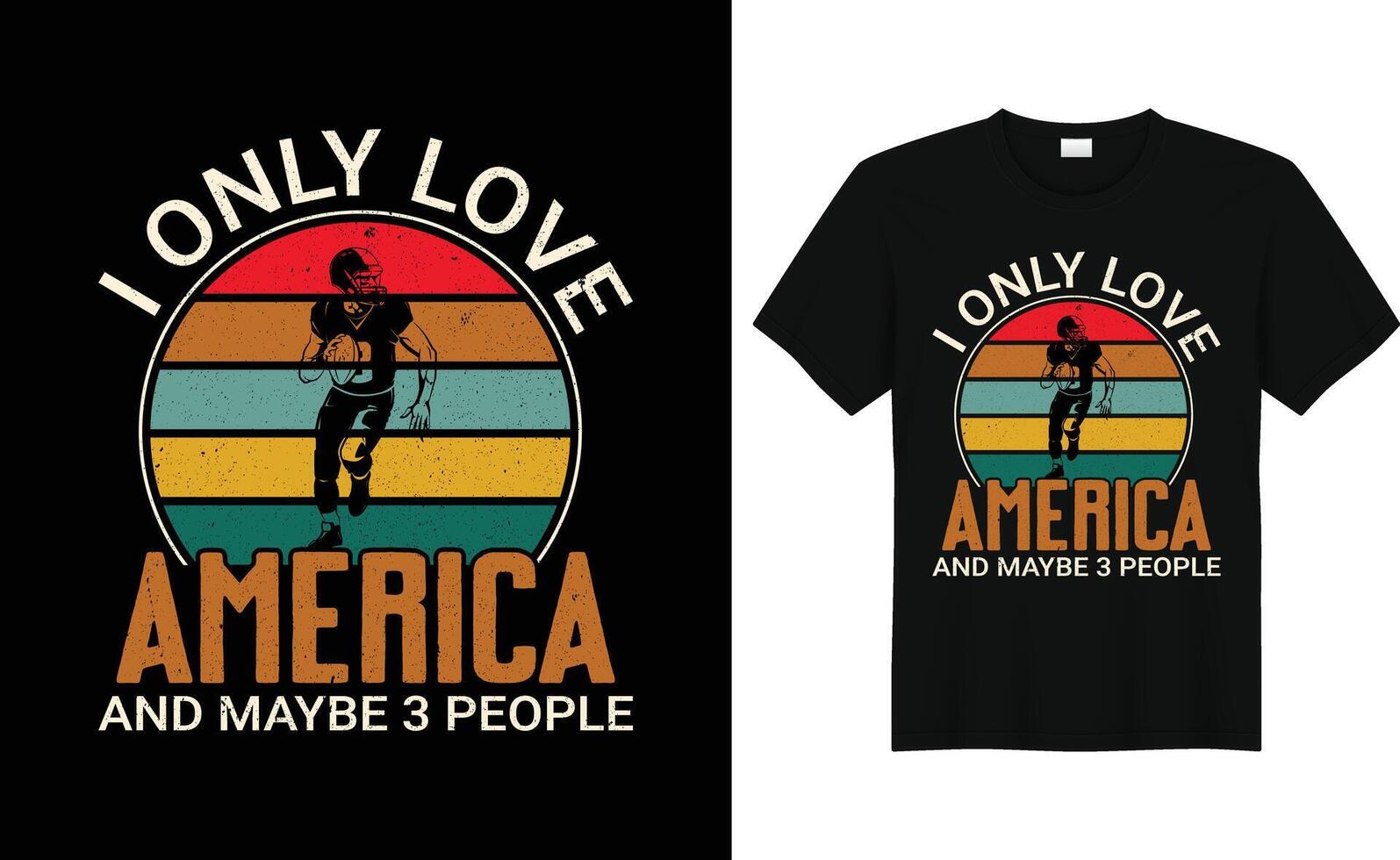 komisch amerikanisch Fußball Liebhaber retro Jahrgang T-Shirt Design vektor