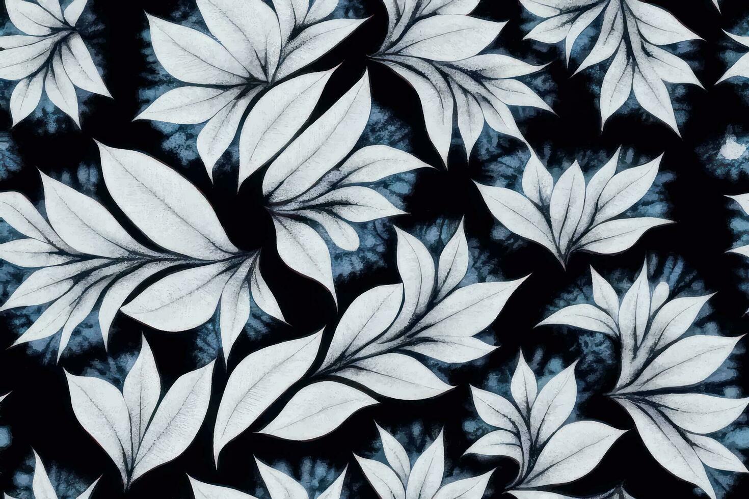 ändlös slips färga trendig ändlös prydnad mode ogee sommar skön teckning sömlös dekorativ botanisk vektor färgrik illustration textil- trädgård etnicitet rand , blå vit leafs lång