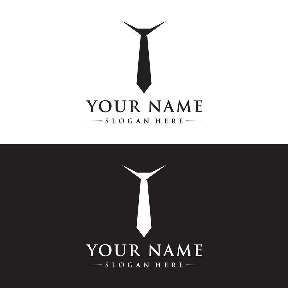 Jahrgang Herren Krawatte Logo Vorlage Design.elegant Herrenbekleidung Mode Logo. vektor
