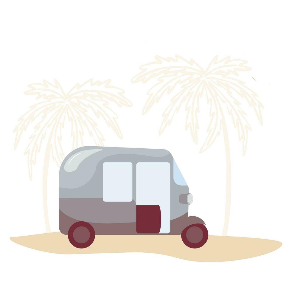 tuk-tuk vektor illustration. indisk bil riksha begrepp. delhi bil. isolerat på en vit bakgrund.