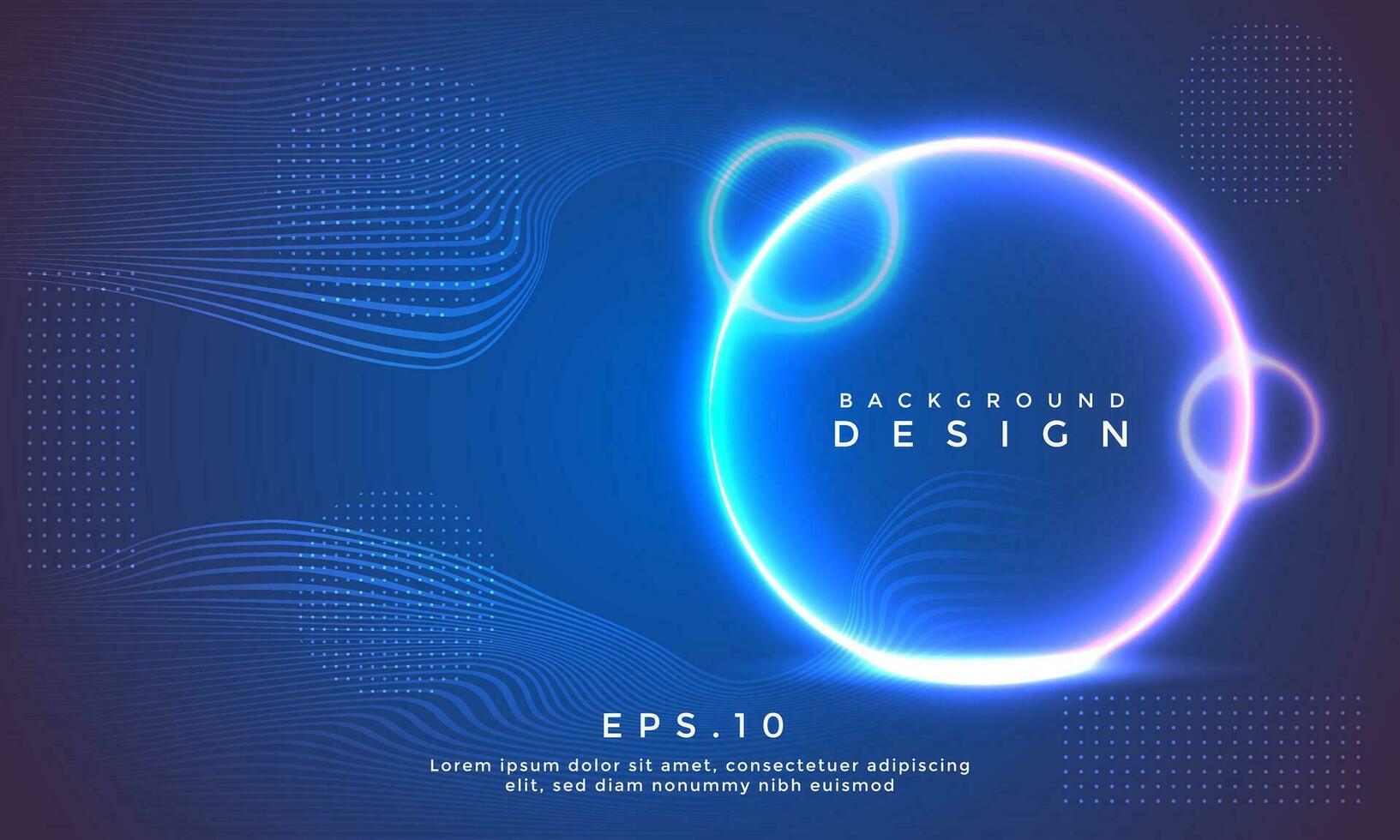 abstrakt Technologie futuristisch von Welle Streifen und Kreis Konzept mit Blau und Rosa Farbe Neon- Beleuchtung bewirken Hintergrund vektor