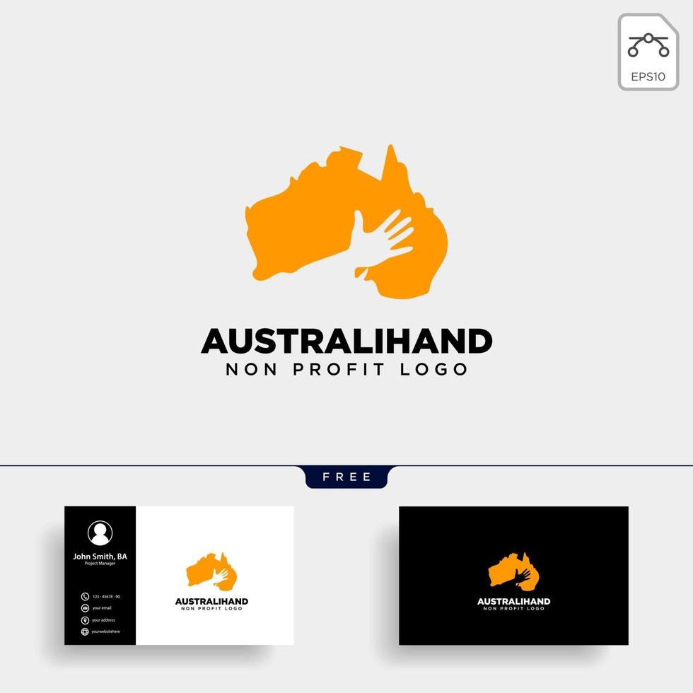 Australien Nächstenliebe gemeinnützige Pflege Hand Logo Vorlage Vektor Illustration Symbol Element isoliert Vektor