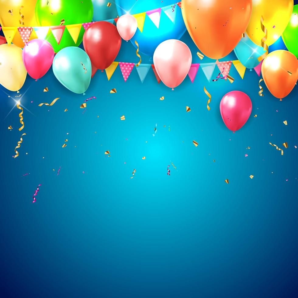 realistischer 3d Ballonhintergrund für Partei oder Feiertag oder Geburtstag oder Promotionskarte vektor