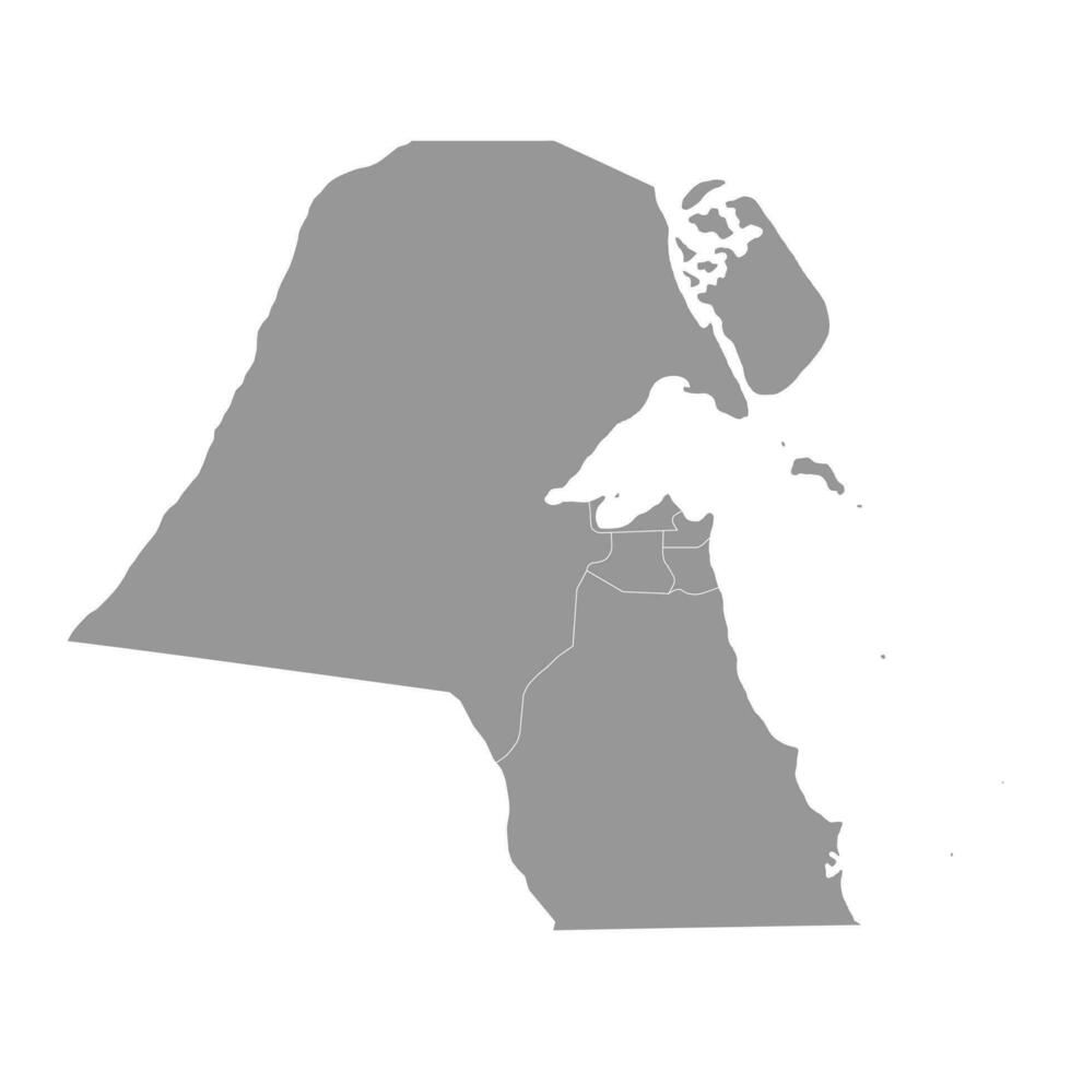 kuwait Karta med administrativ divisioner. vektor illustration.