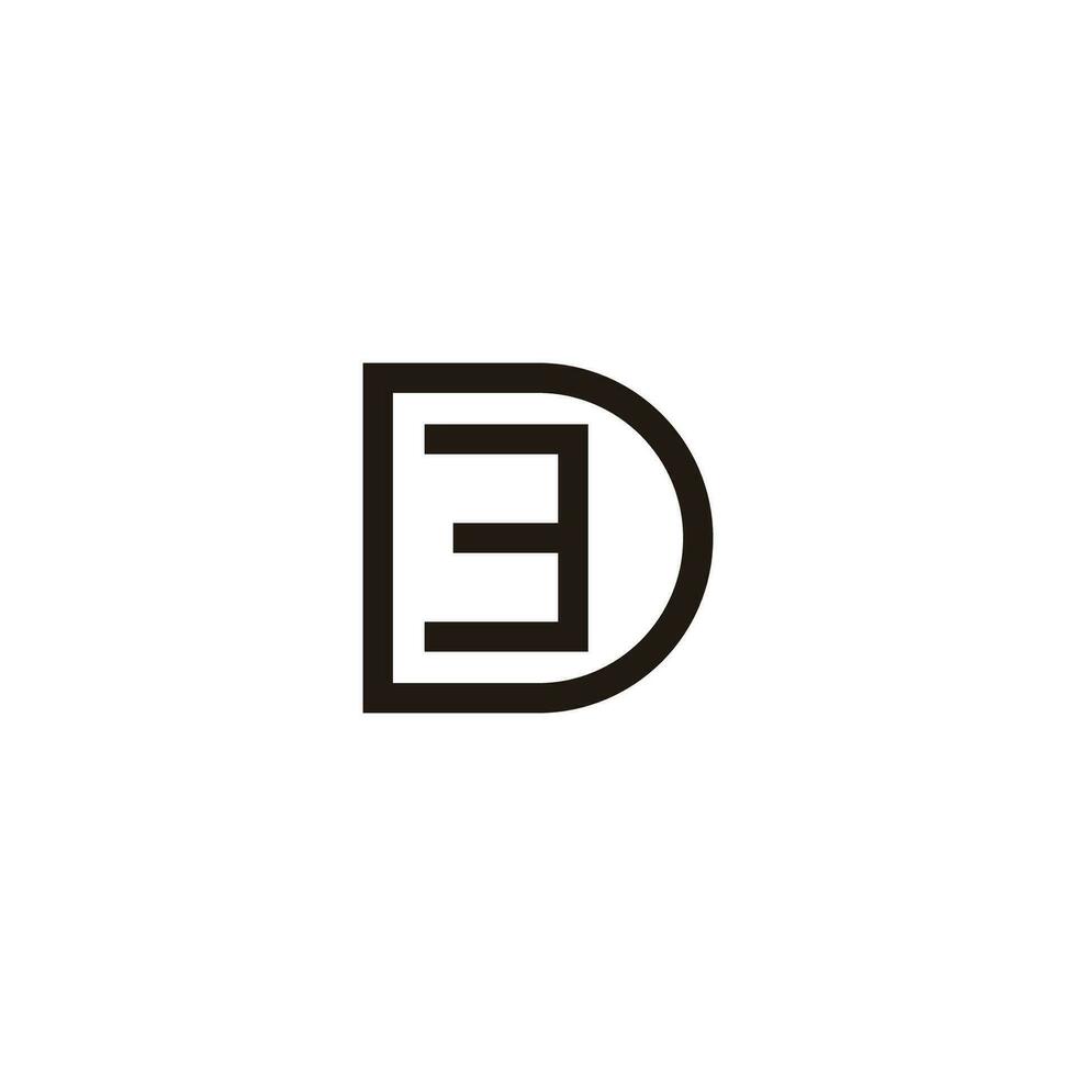 Brief de Schriftart einfach Linie Logo Vektor