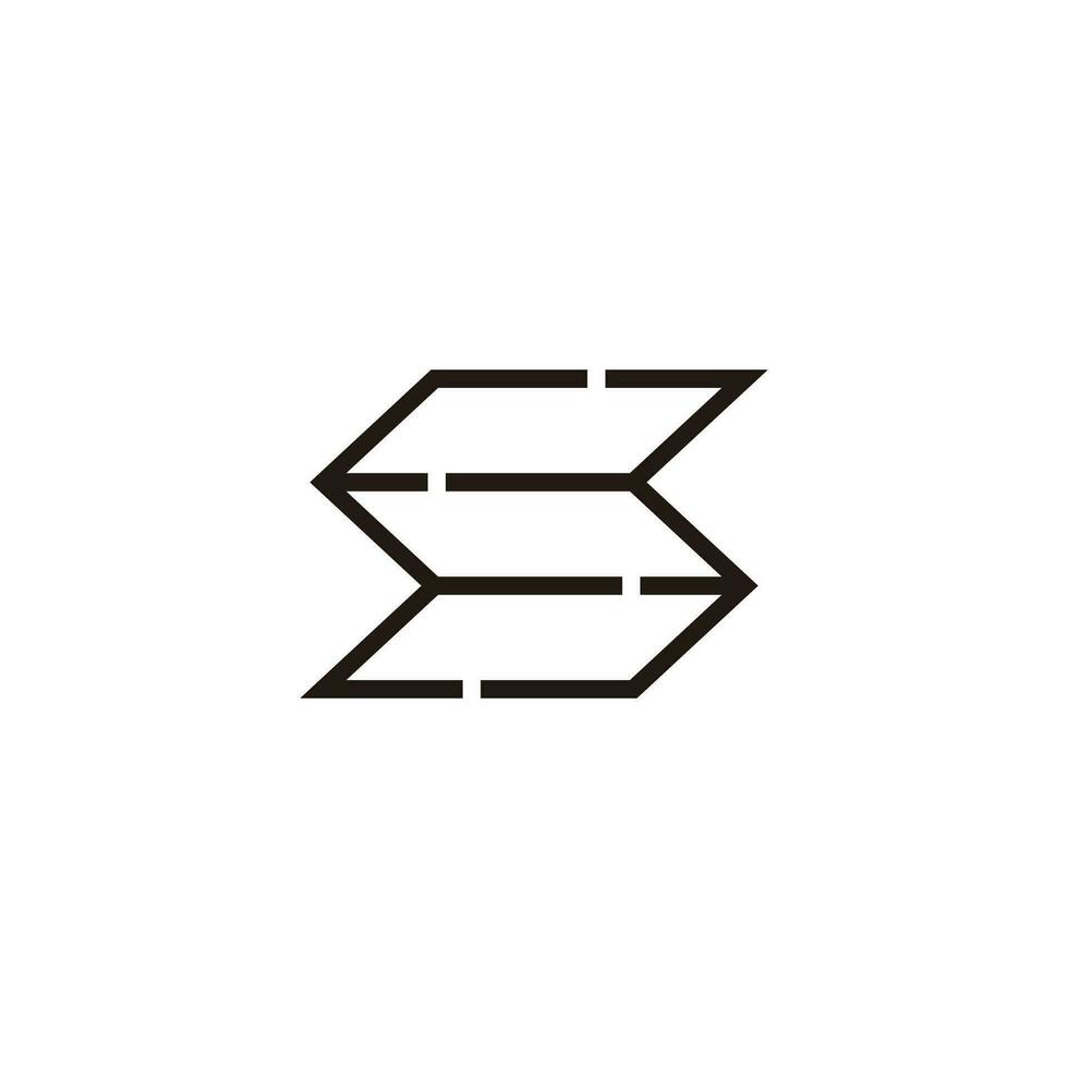 brev s papper översikt enkel geometrisk logotyp vektor