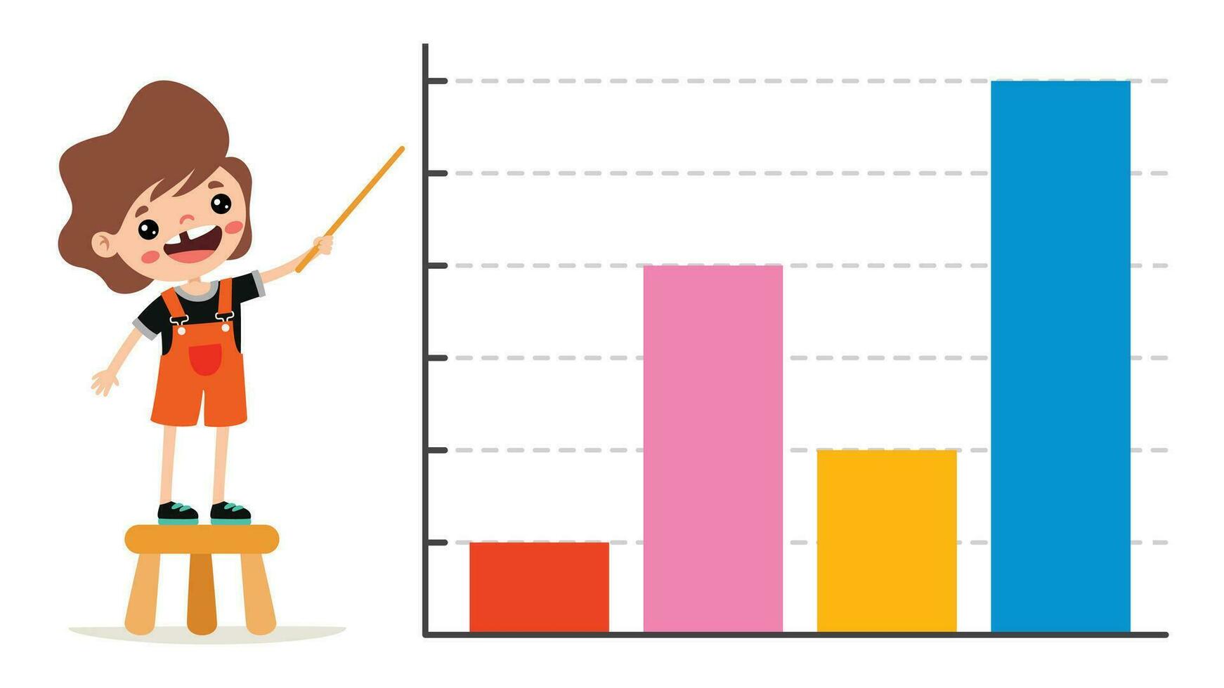 Karikatur Kind zeigen Bar Graph vektor