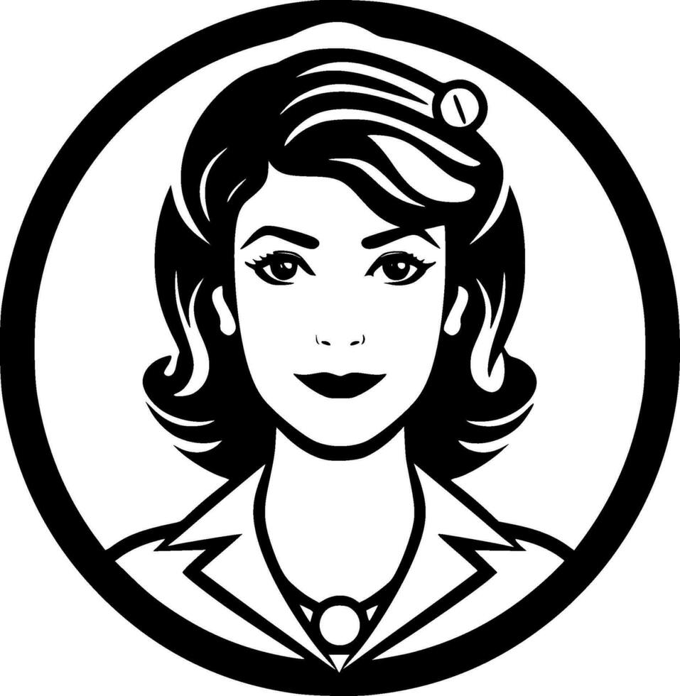 Krankenschwester - - minimalistisch und eben Logo - - Vektor Illustration