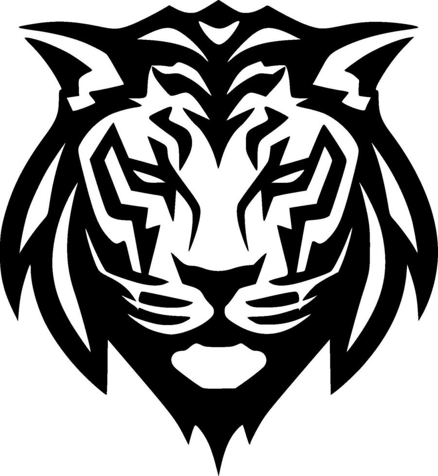 Tiger - - schwarz und Weiß isoliert Symbol - - Vektor Illustration