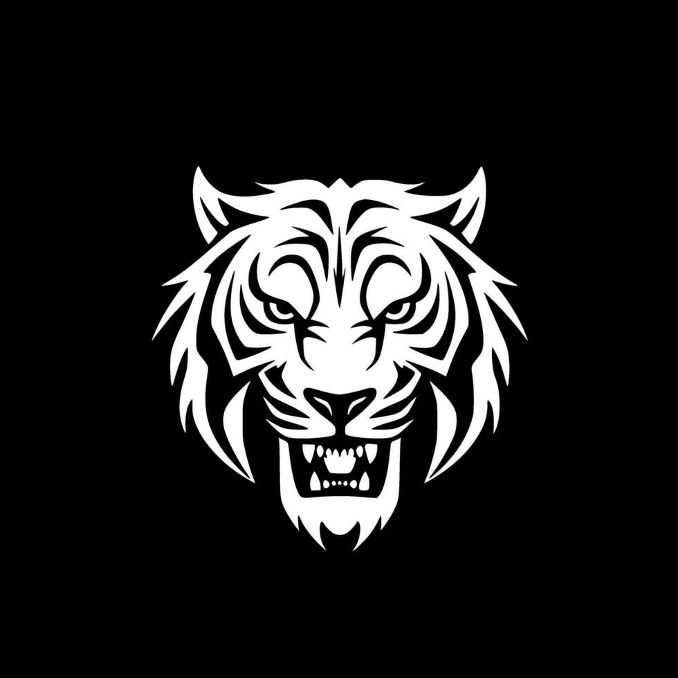 tiger - minimalistisk och platt logotyp - vektor illustration