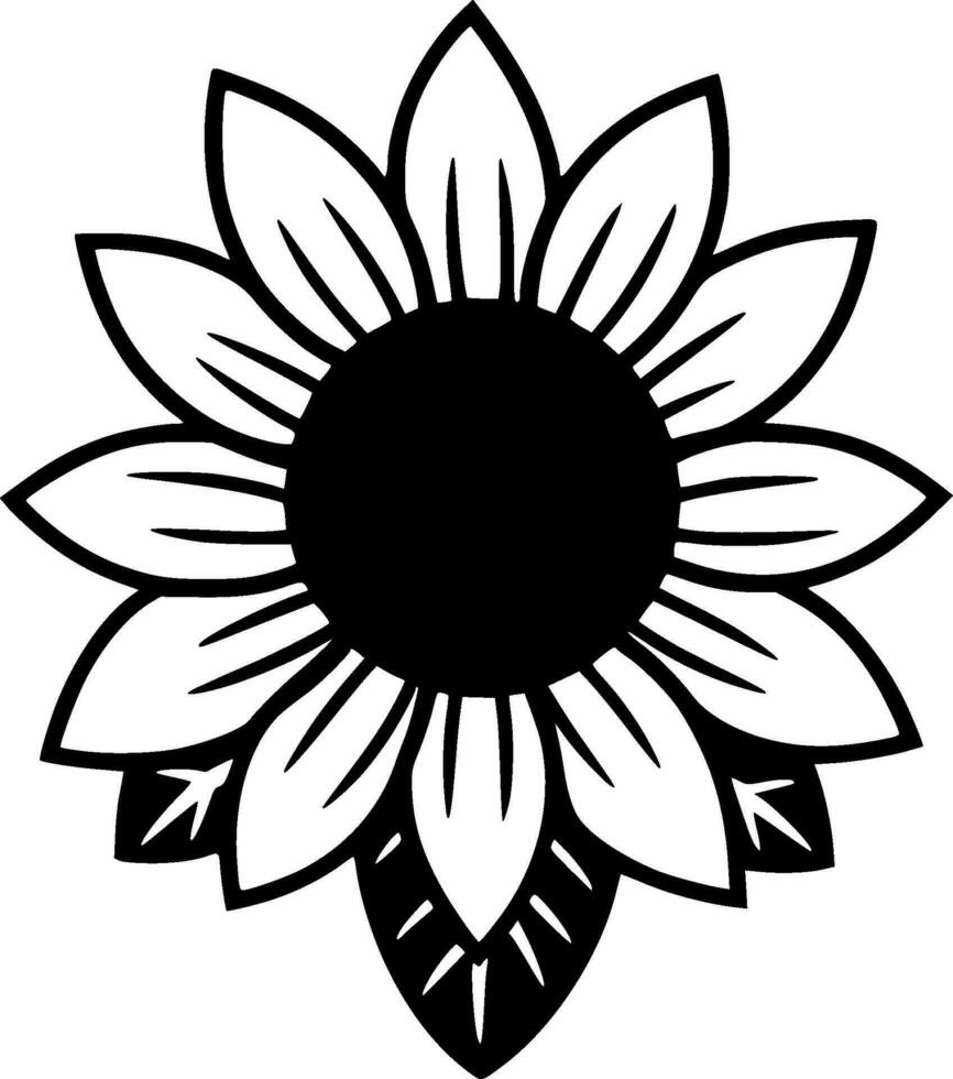 Sonnenblume - - minimalistisch und eben Logo - - Vektor Illustration