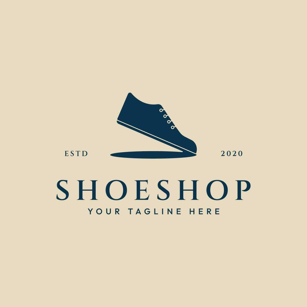Schuh Geschäft einfach Logo Jahrgang Symbol Vektor Illustration Design minimalistisch