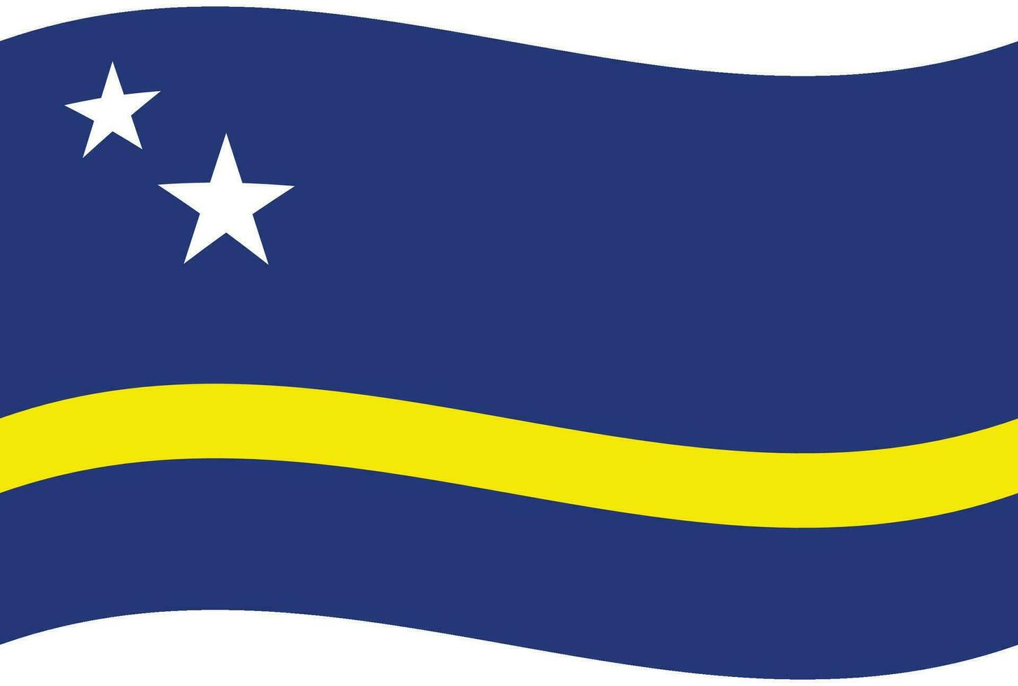 Curacao Flagge Welle. Curacao Flagge. Flagge von Curacao vektor