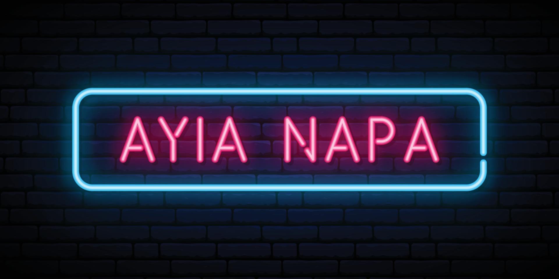 ayia napa neonskylt vektor