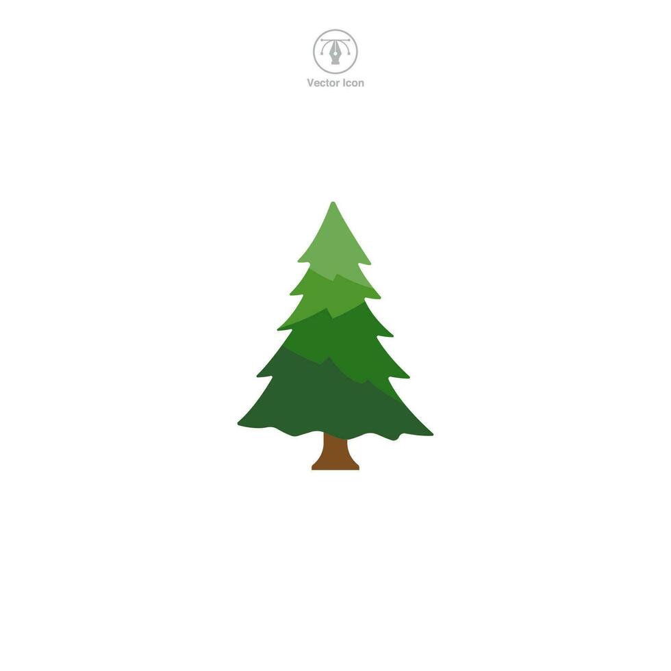 jul träd ikon symbol vektor illustration isolerat på vit bakgrund