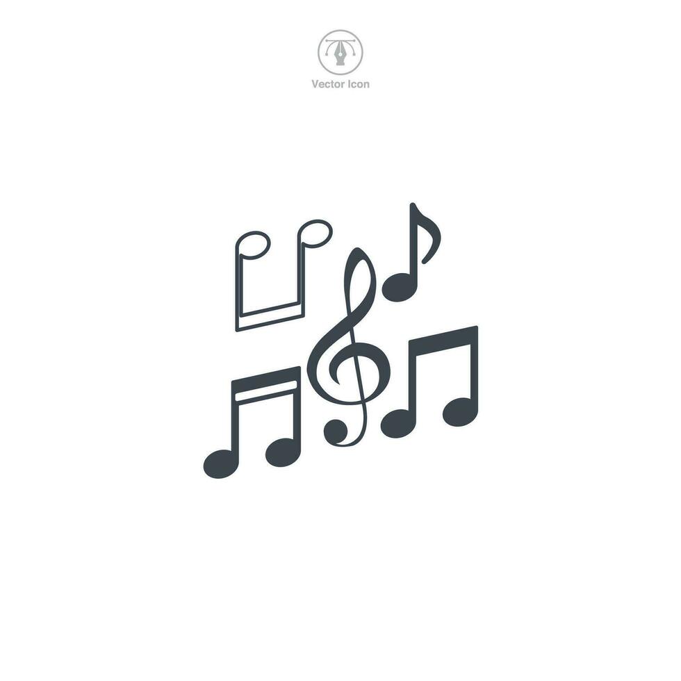 Musik- Anmerkungen Symbol Symbol Vektor Illustration isoliert auf Weiß Hintergrund